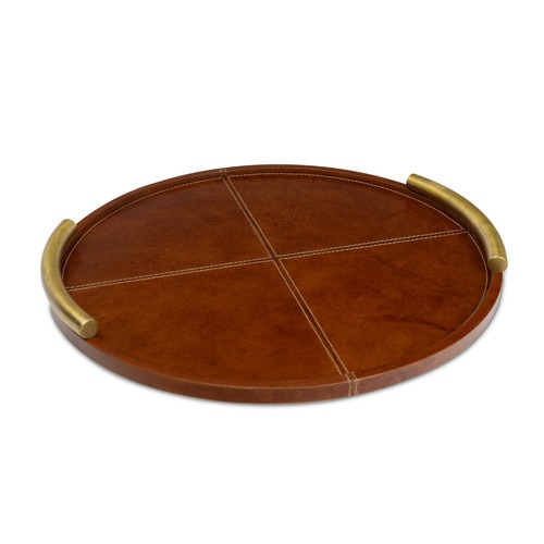 Hayes Leather Tray Round Small
